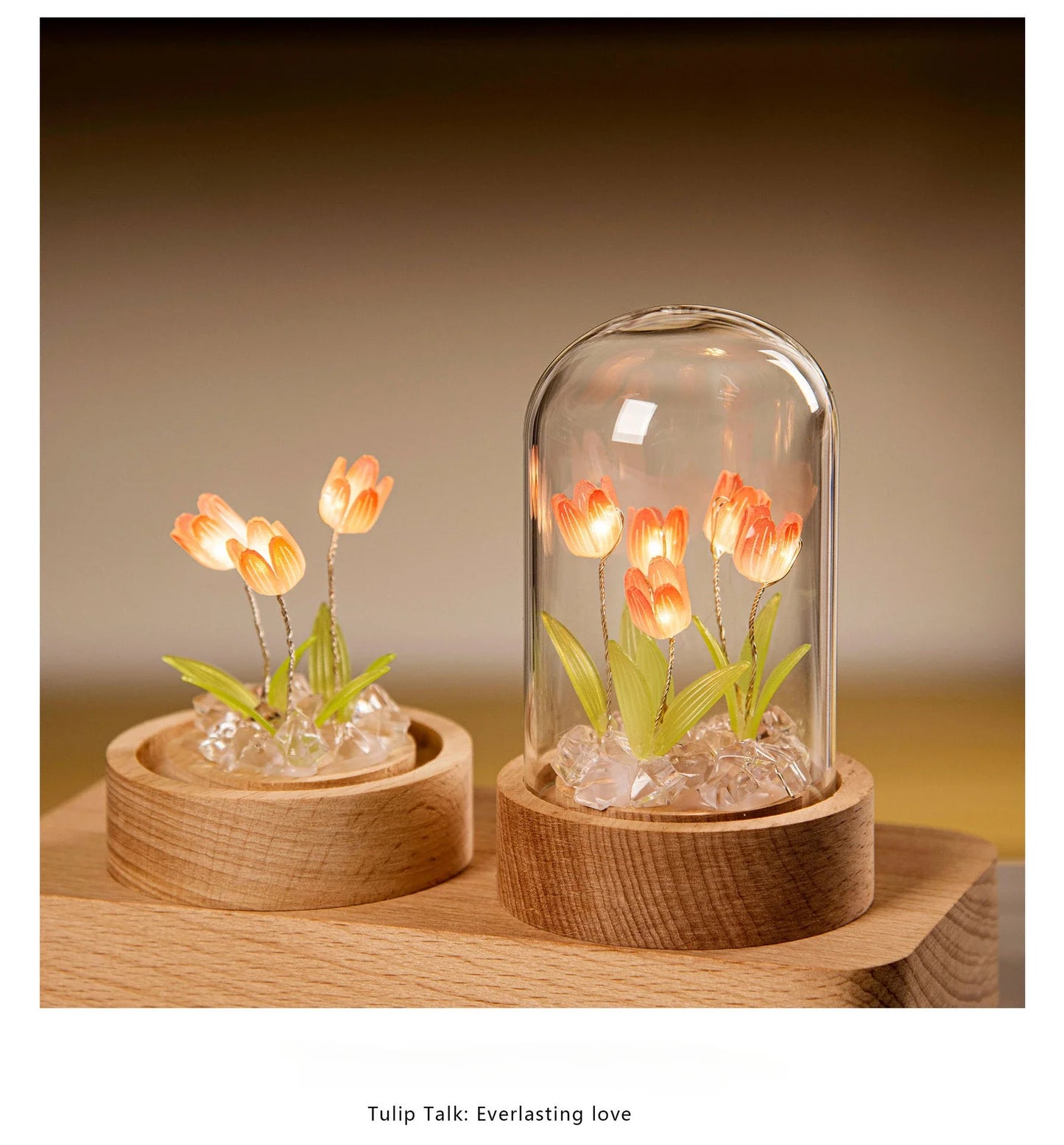 Tulip Night Light Tulip Flower Table Lamp DIY Simulation Tulip LED Night Light Handmade Bedside Light Christmas New Year Gift