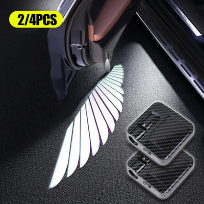 2Pcs/4Pcs Car Angel Wings Wireless Car Door Welcome Courtesy Shadow Projector Lamp LED HD Logo Light Cars Accessories