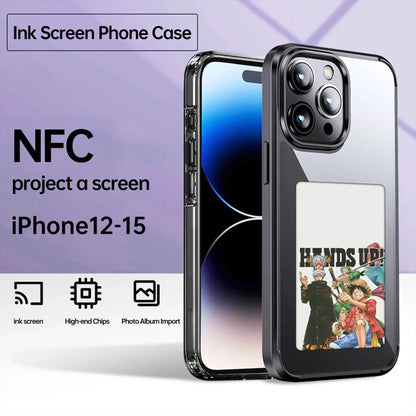 Smart NFC Phone Case For iPhone 15 13 14 Pro Max E-ink Screen Display Refresh Photos Via APP Anime Characters Couple Phone Cover