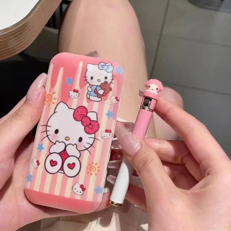 Sanrioed Kuromi Lighter Kawaii Cartoon Anime Cinnamoroll My Melody Creative Personalized Cool Pattern Y2K Boyfriend Friend Gift