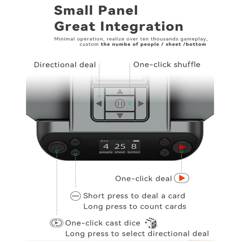 Distributeur automatique de cartes, mélangeur de cartes rechargeable, machine de distribution de cartes à jouer avec 4 boutons d'enchères