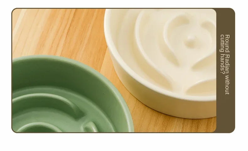 Slow Feeder Cat Bowl Ceramic Cat Food Bowl for Cervical Spine Protection Anti-choking Cat Slow Feeding Dish Bowl Pet Supplies