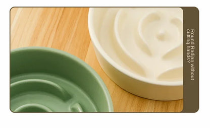 Slow Feeder Cat Bowl Ceramic Cat Food Bowl for Cervical Spine Protection Anti-choking Cat Slow Feeding Dish Bowl Pet Supplies