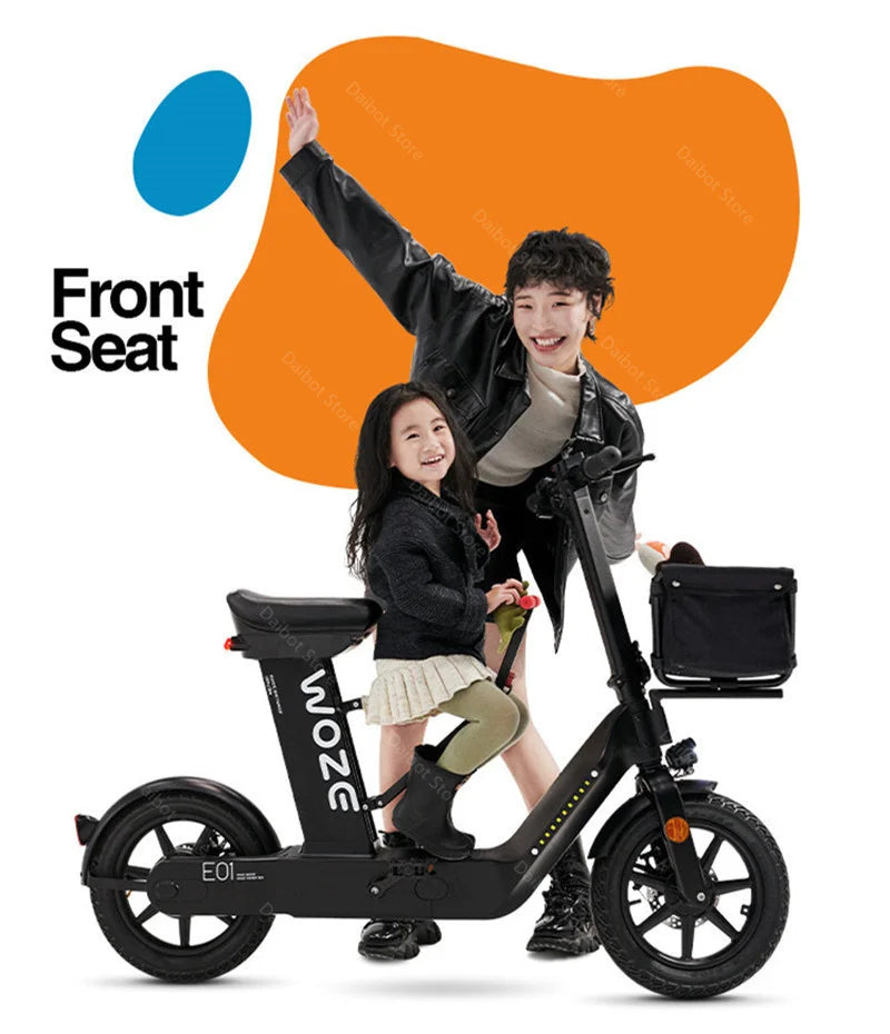 2024 New Women's Electric Bike For Adults 48v 350w Mobility Scooters For Travel With Baby Seat Mimi Velo Bicycle