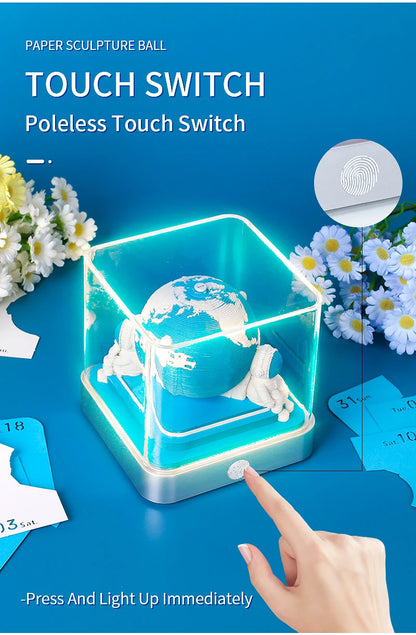Omoshiroi Block 3D Notepad Earth Calendar 2024 Memo Pad Kawaii 3D Calendar Paper Notes Block Desktop Decoration New Years Gift