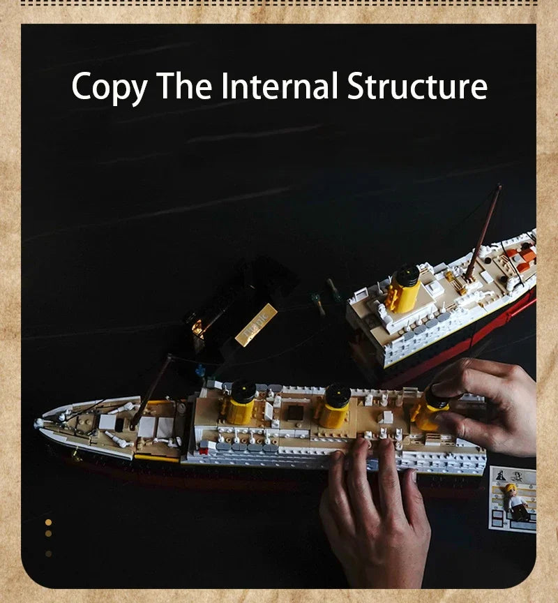 RMS Titanic Cruise Boat Ship Building Blocks Sets,10294  Compatible Bricks City Model Building Kits 3D Hobbies For Children Toys