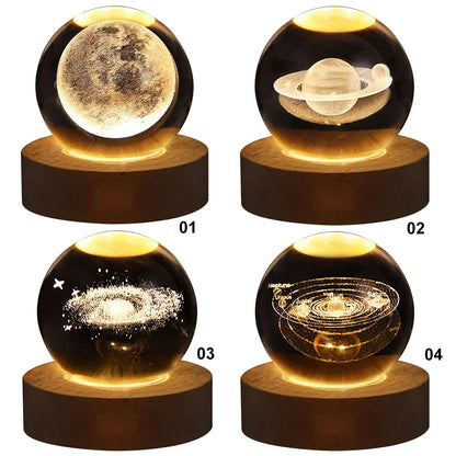 3D Pokemon Crystal Poke Ball Figure Toys 5CM Mimikyu Planet Axolotl Night Light LED Lamp Base Gift for Kid Adult