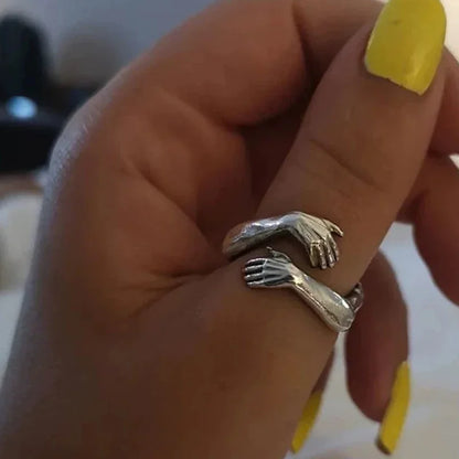 Romantic Couple Rings Women Men Adjustable Opening Forever Love Hug Lover Rings Valentine's Day Gifts Creative Jewelry Rings