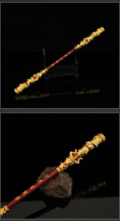 22CM Black Myth Sun Wukong Weapon Golden Hoop Stick Model Semi-metal Ruyi Staff Martial Arts Bo Staffs Souvenir Game Collection