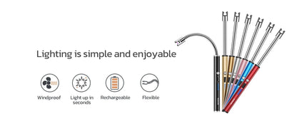 360° Outdoor Kitchen Lighter USB Rechargeable Portable Electronic Lighter Safety Lock Eco-friendly For Candles Gas Stoves