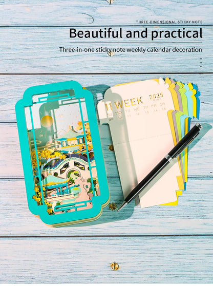 3d calendar 2025 memo pad 3d sticky pads crafting new Year's gift paper art 3d sculpture desk accessories small gifts for guests