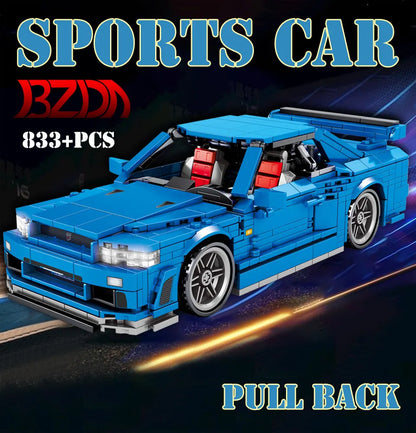 Technical Racing Car Models Speed Champion Car Japan Sport Cars Building Blocks Model Pull Back Vehicel Bricks Toy for Kids