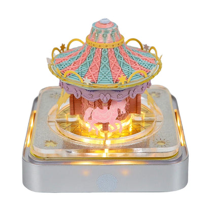 3D Calendar 2025 Memo Pad Omoshiroi Block Carousel Blue Notepad Artistic 3D Paper Art Sculpture Model Desk Ornaments Novel Gift