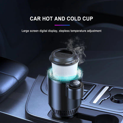 2 In 1 Car Heating Cooling Cup for Coffee Miik Drinks Electric Beverage Warmer Cooler for Travel Mini Car Refrigerator 12V