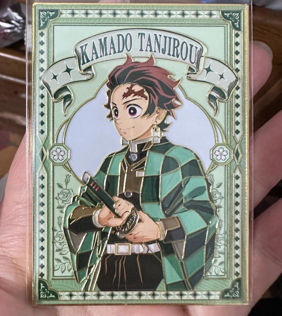 Anime Demon Slayer Kamado Tanjirou Agatsuma Zenitsu Kochou Shinobu Kanroji Mitsuri Rare Collection Card Birthday Gift Toys