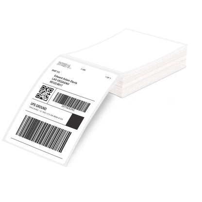 Phomemo 4x6 Thermal Labels for Shipping Label Printer - 500PCS Purple Mailing Labels 4x6 Direct Thermal Labels Fanfold BPA Free