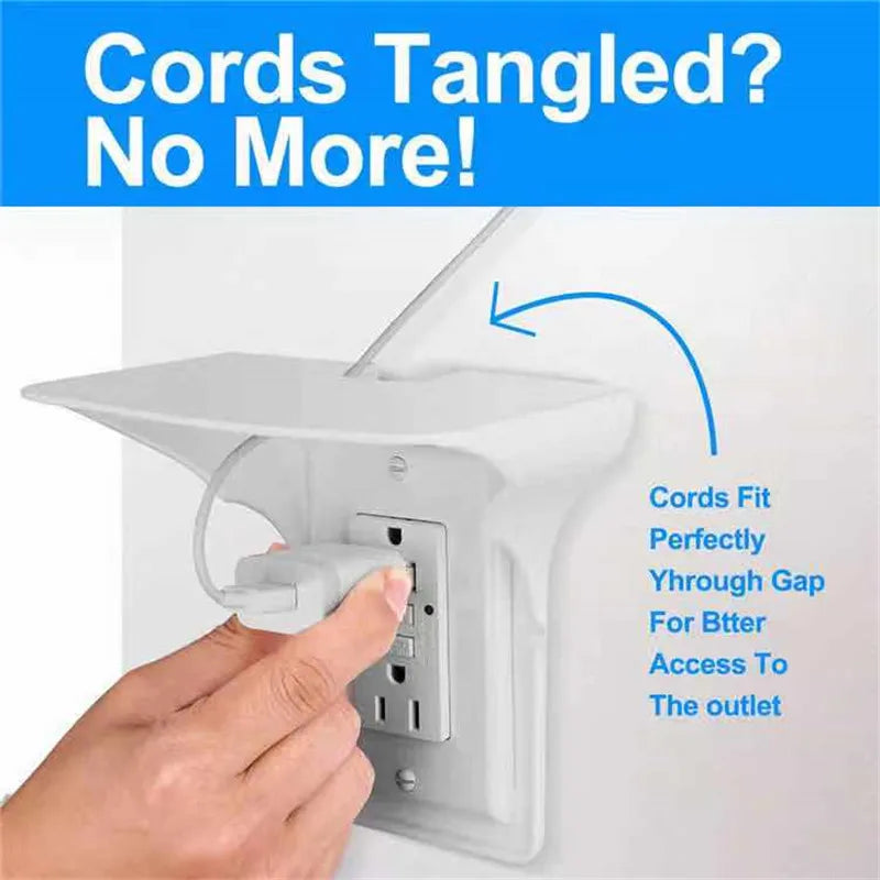 Bedside Storage Mobile Phone Holder Without Punching Socket Bracket Wall Living Room Switch Shelf Socket Plug Charging Bracket