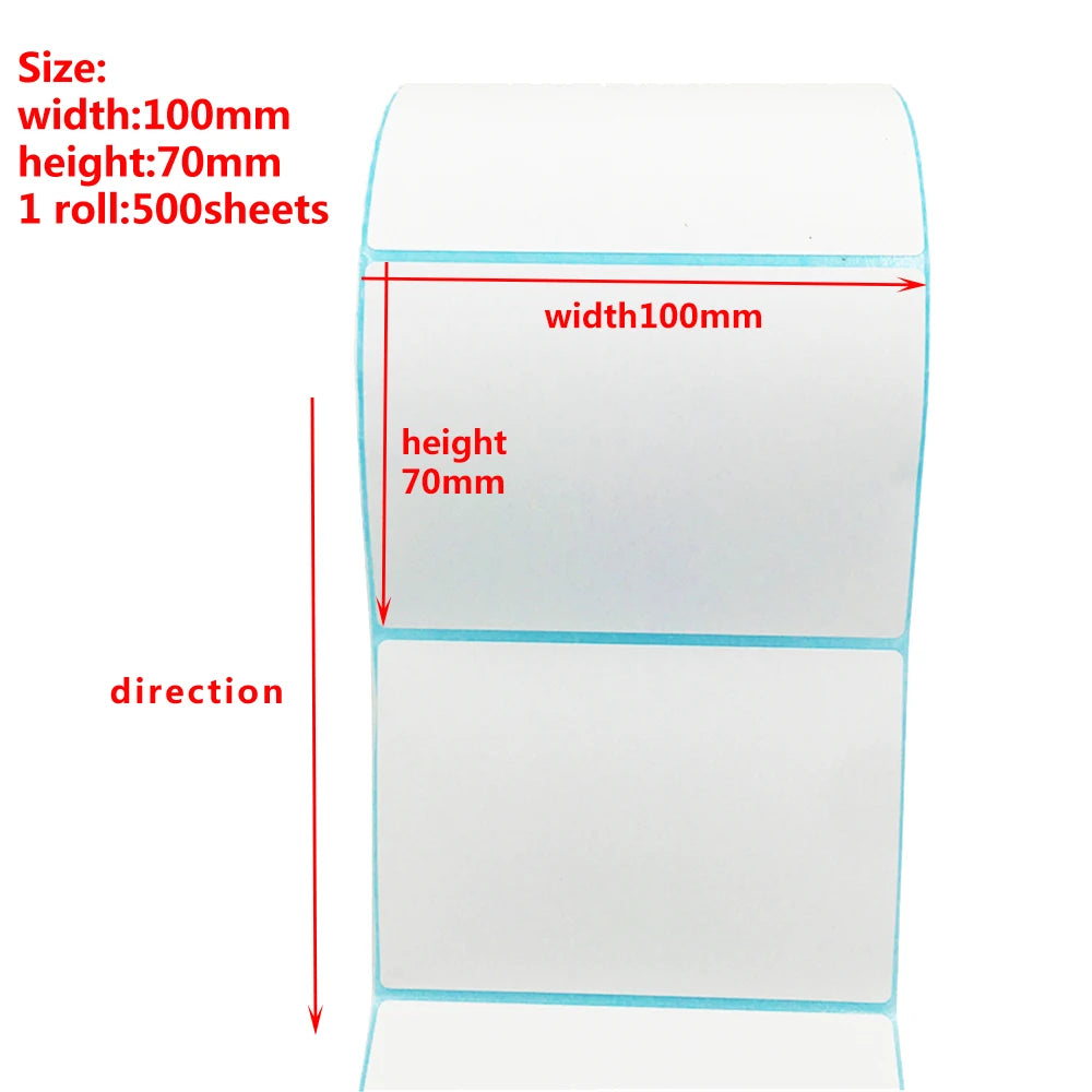 100mm Width Multiple Size Thermal Labels Paper Roll Stickers White Blank Labels For Thermal Label  Self-Adhesive Paper Stickers