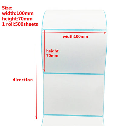 Étiquettes thermiques de 100 mm de largeur, plusieurs tailles, rouleaux de papier autocollants, étiquettes vierges blanches pour étiquettes thermiques, autocollants en papier auto-adhésifs