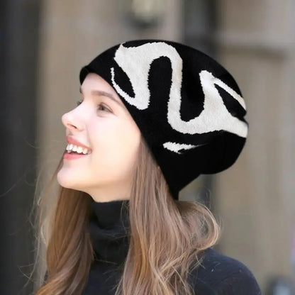 Vintage Y2k Streetwear Women Hat Pullover Hip Hop Knitting Hat Warm Wool Cold Caps