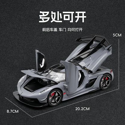 1:22 Jesko - Coche deportivo de aleación fundida a presión, modelo de juguete, vehículo de simulación con luz y sonido, coche de juguete para niños C359