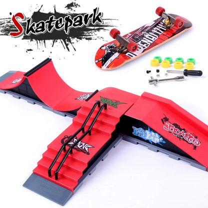6-In-1 Finger Skateboards DIY Skate Park Ramp Parts For Tech Deck Scene Venue Combination Set For Children Indoor Home Toy