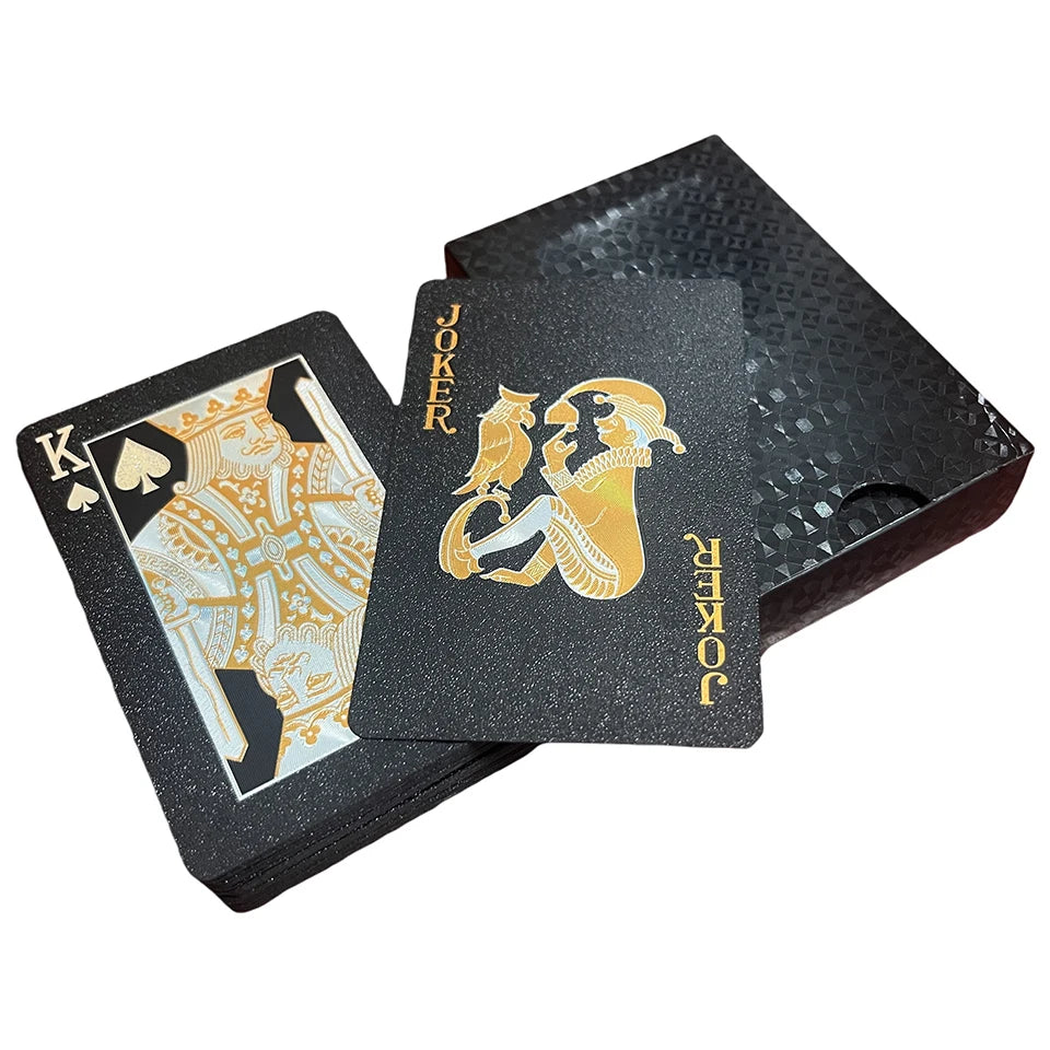 Black Gold playing cards board games child kids toys Poker Plastic Magic Waterproof deck card game set