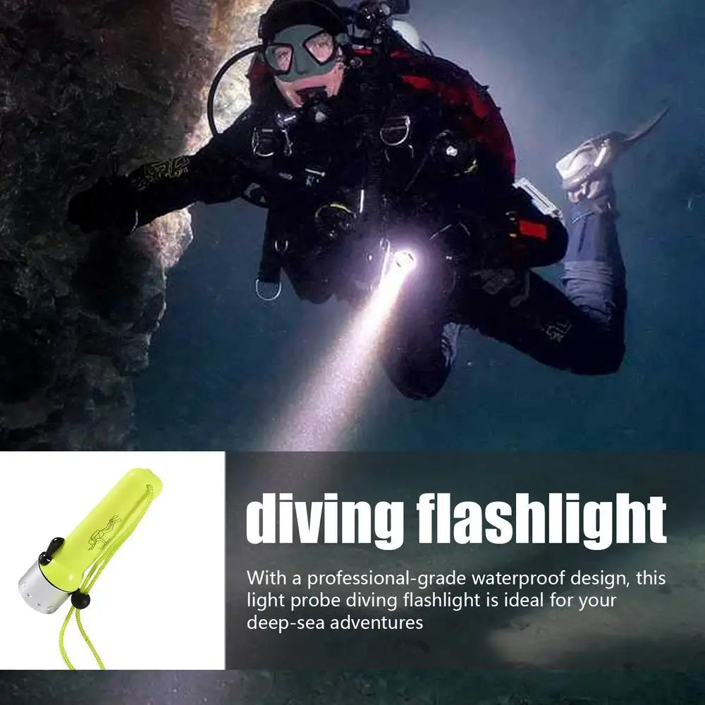 Underwater Flashlight Submarine Lights Batteried Dive Torch Snorkeling Light Underwater TPC-7 Waterproof LED Submersible Safety