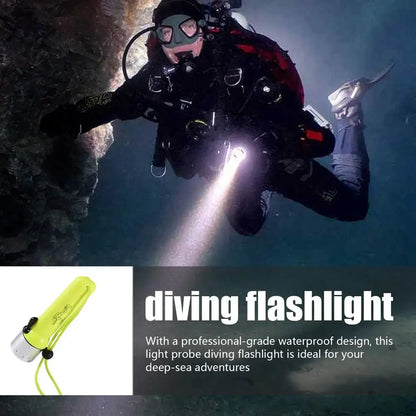 Underwater Flashlight Submarine Lights Batteried Dive Torch Snorkeling Light Underwater TPC-7 Waterproof LED Submersible Safety