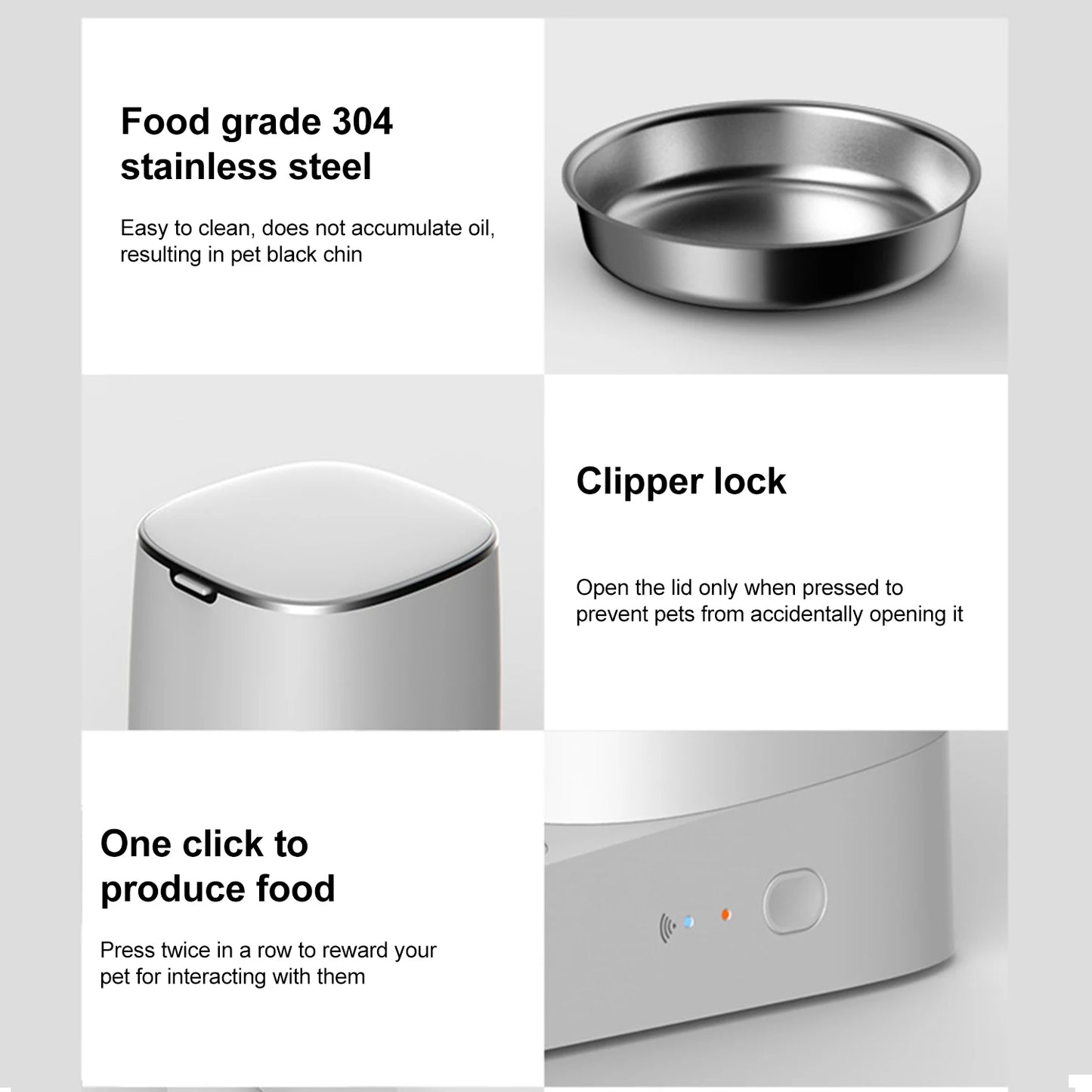 4L Automatic Smart Pet Feeder for Cats & Dogs Single/Dual Bowls Optional Stainless Steel Bowl Key/Wifi App Control