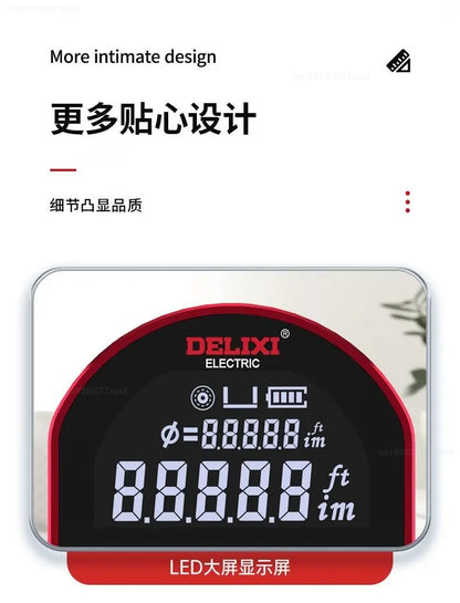 Cinta métrica con telémetro Xiaomi DELIXI, regla electrónica con rodillo, arco curvo plano de alta precisión, medidor de distancia láser