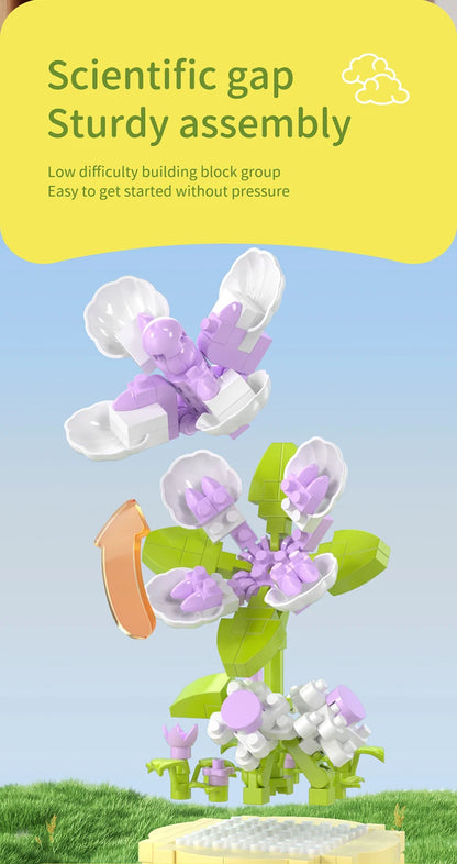 Potted Flower Basket Building Blocks Creative Bonsai Plant Bouquet Model Bricks Diy Home Decoration Kids Toy Girls Holiday Gifts