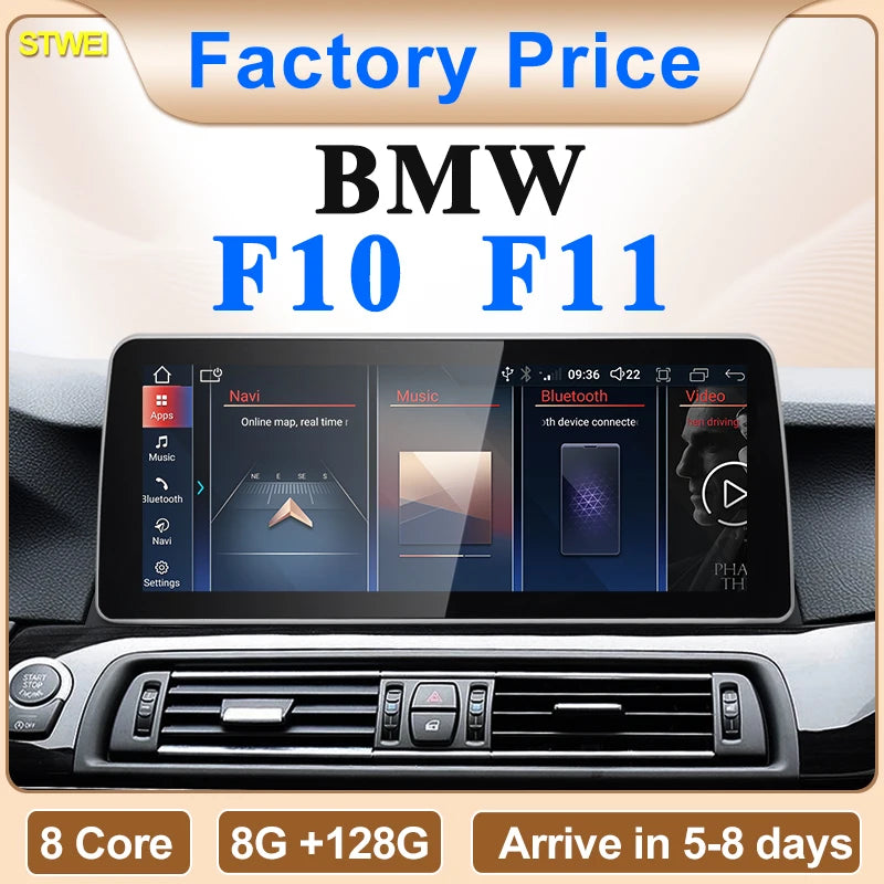 2024 New ID6 ID7 ID8 UI 12.3inc Android System Wireless Carplay AUTO For BMW 5Series F10 F11 CIC NBT Car Video Players GPS NAVI