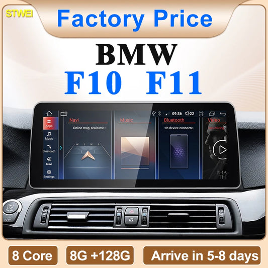 2024 New ID6 ID7 ID8 UI 12.3inc Android System Wireless Carplay AUTO For BMW 5Series F10 F11 CIC NBT Car Video Players GPS NAVI
