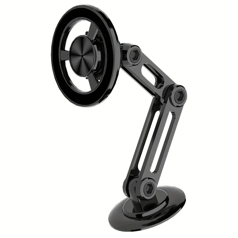 Aluminum alloy magnetic car phone holder, universal 360 ° rotatable shock-absorbing telescopic folding phone holder Accessories