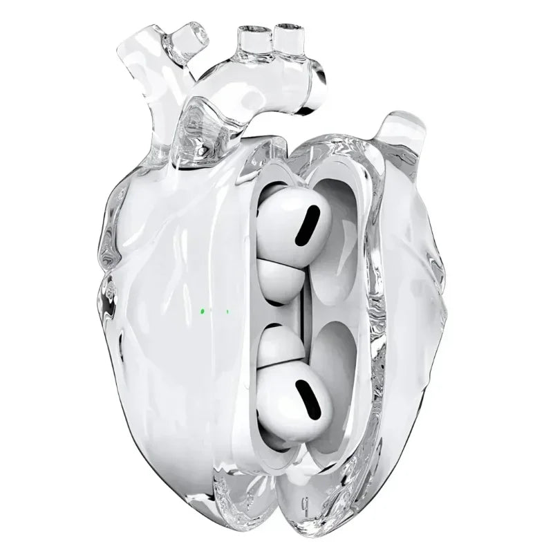 3D Liquid Silicone earphone Case  For Airpods pro1/2 Case pounding heart Earphone Case Decoration Anti Fall Accessories