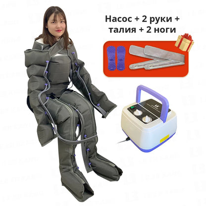6-chamber Electric Airbag Pressure Massager Wraps Arm Waist Leg Foot Massage Varicose Veins lymphatic drainage device