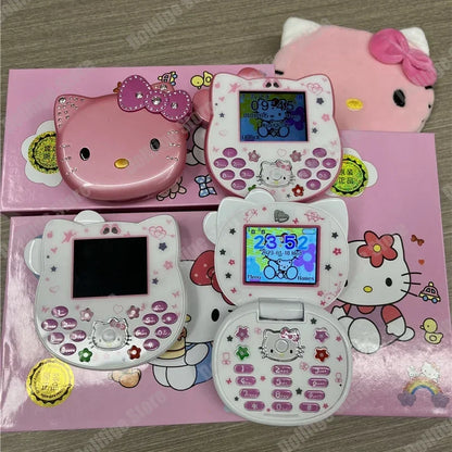 Original Sanrio Hello Kitty Cute Mini Phone Cartoon Kids Taiml Kawaii Phone Birthday Festival Fashion Children Girls Gifts Toys