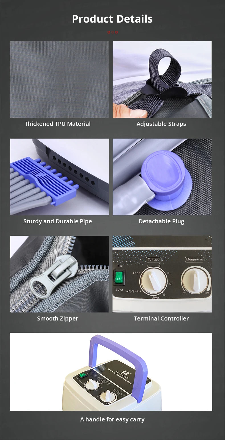 6-chamber Electric Airbag Pressure Massager Wraps Arm Waist Leg Foot Massage Varicose Veins lymphatic drainage device