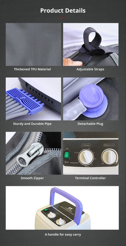 6-chamber Electric Airbag Pressure Massager Wraps Arm Waist Leg Foot Massage Varicose Veins lymphatic drainage device