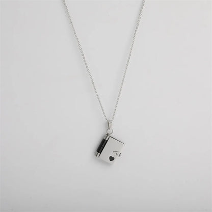 3 Pages Book Custom Name Necklace Openable Love Letter Personalized Text Pendant Unisex Chain Girl Valentine Day Gift waterproof