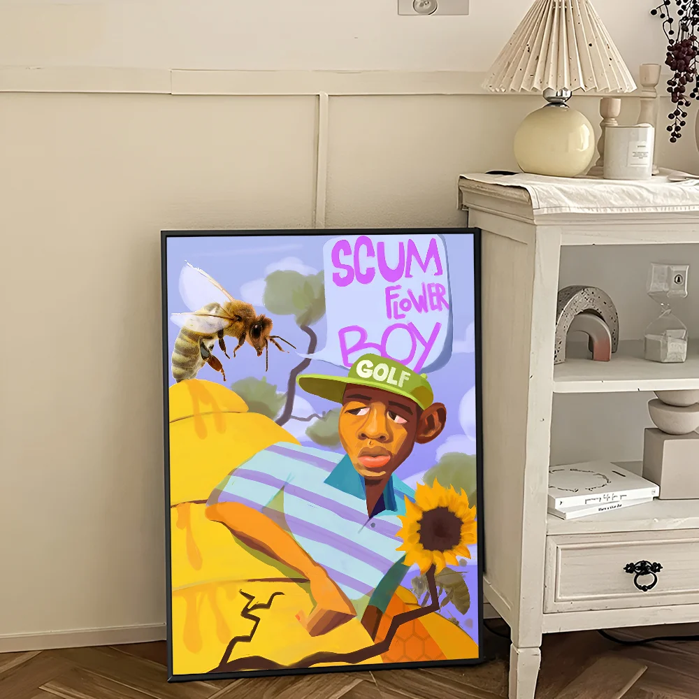 Rapper Tyler The Creator DIY Sticky Poster Waterproof Paper Sticker Coffee House Bar Home Decor