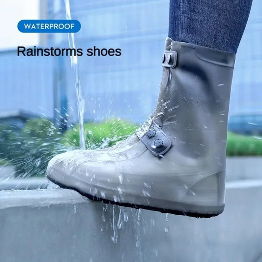 1 funda impermeable de silicona para zapatos, botas de lluvia de caña alta, protector antideslizante para zapatos, calzado grueso reutilizable para exteriores