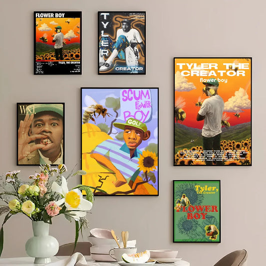 Rapper Tyler The Creator DIY Sticky Poster Waterproof Paper Sticker Coffee House Bar Home Decor
