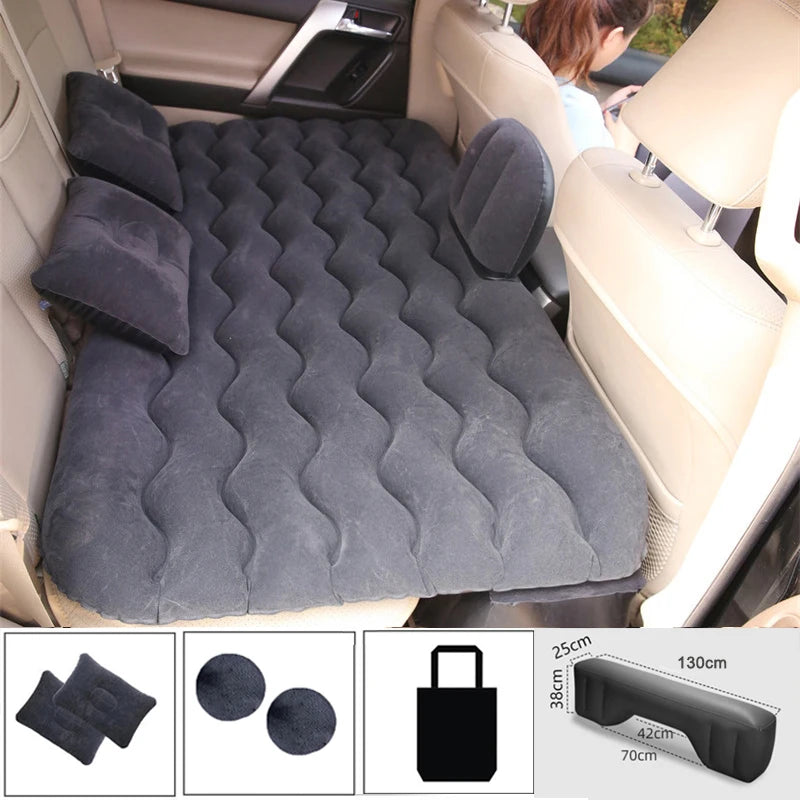 Airbed Household Outdoor Single Double Air Bed Thickened Folding Inflatable Convenient Mattress Sleep Rest for Car SUV Travel