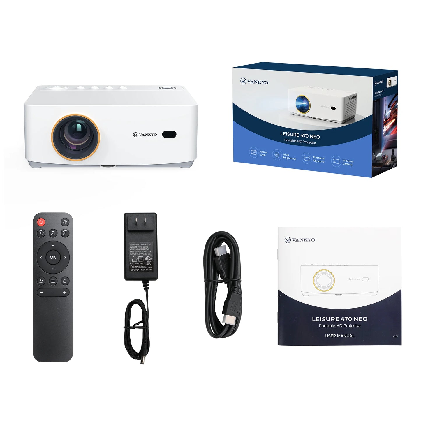 VANKYO L470A Multimedia Projector 1080P Support Smart WiFi Electric Focus Home Theater Projectors for Sale