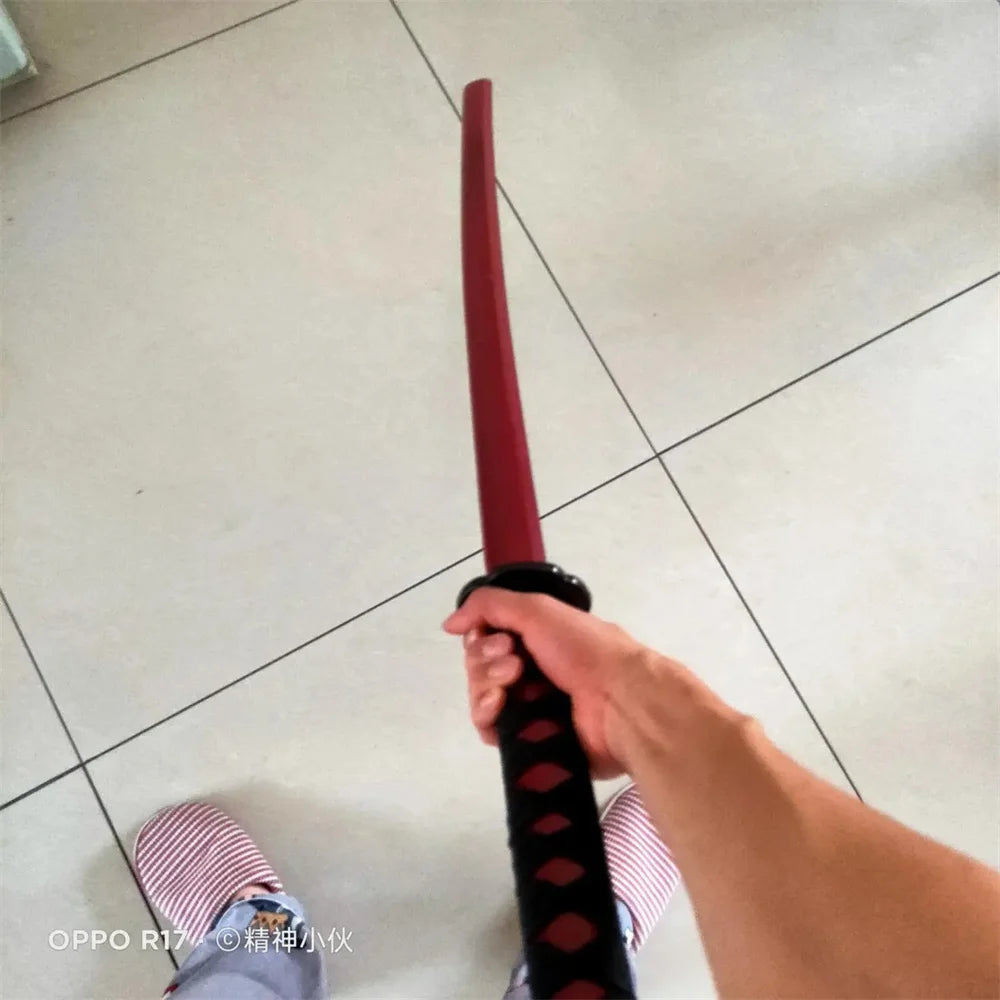 60cm Demon Katana Wood Sword Cosplay Performance Props Ninja Sword Toy For Children Aikido Wooden  Knife