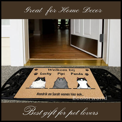 Personalized Pet Mat Custom Welkom Bij Dog Cat Doormat Rug Floor Mats Carpet Home Decor Accessory Pets Owners Lovers Gift