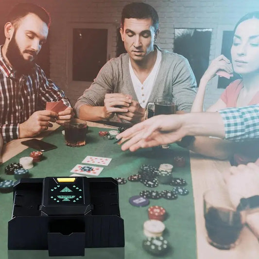 Auto Shuffler for Cards 2-Deck reaction / timing auto card shuffler machine Battery-Operated Electric Poker Shuffler for Casino