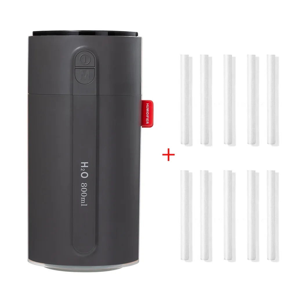 800ML Smart Induction Air Humidifier 2000mAh Battery USB Rechargeable Essential Oil Diffuser Air Humidifier for Home Car